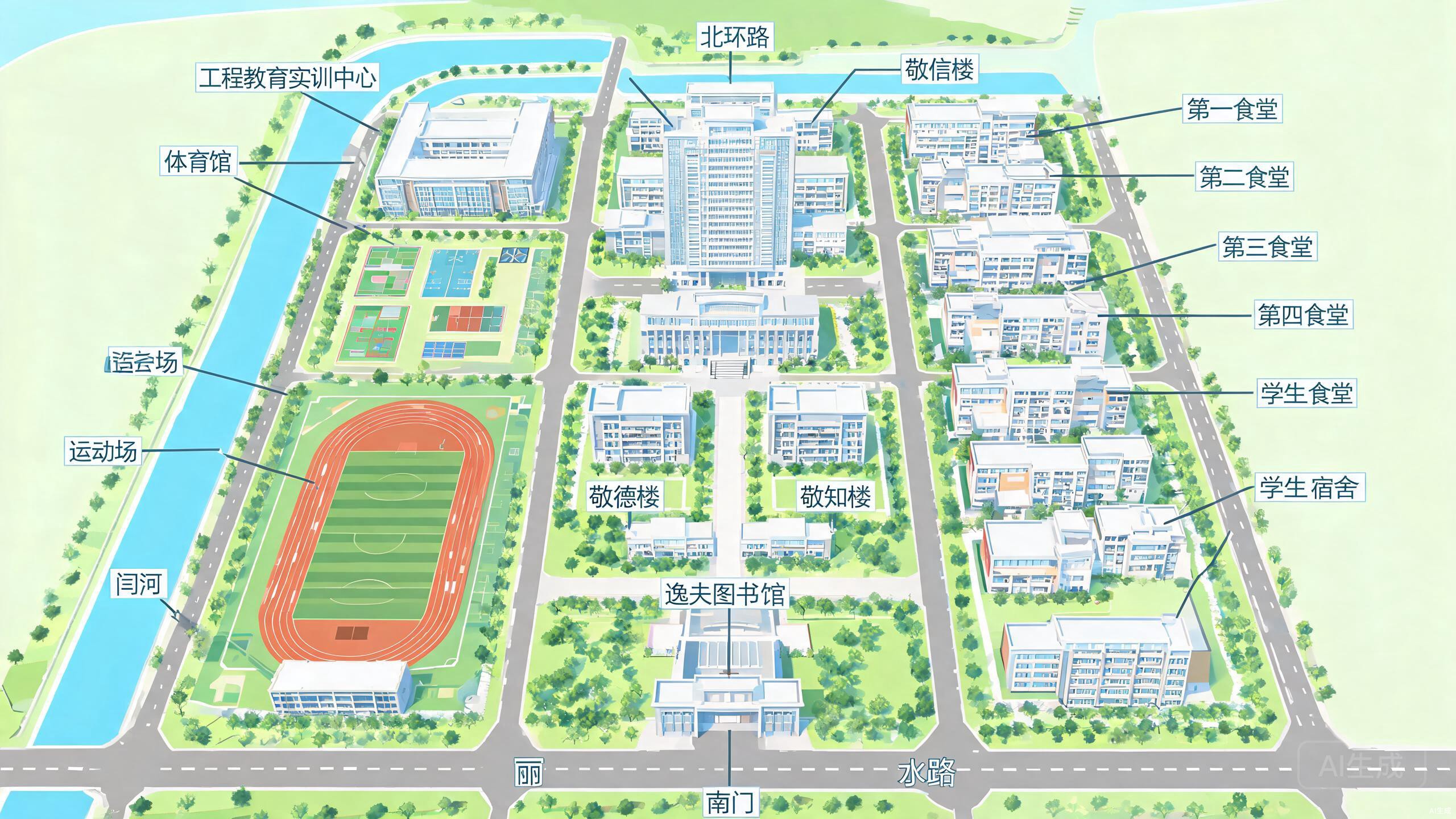 徐工程中心校区建筑分布图